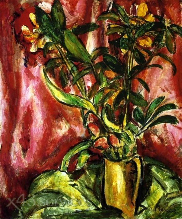 Alfred Henry Maurer - Blumen Rot und Gruen - Flowers Red and Green